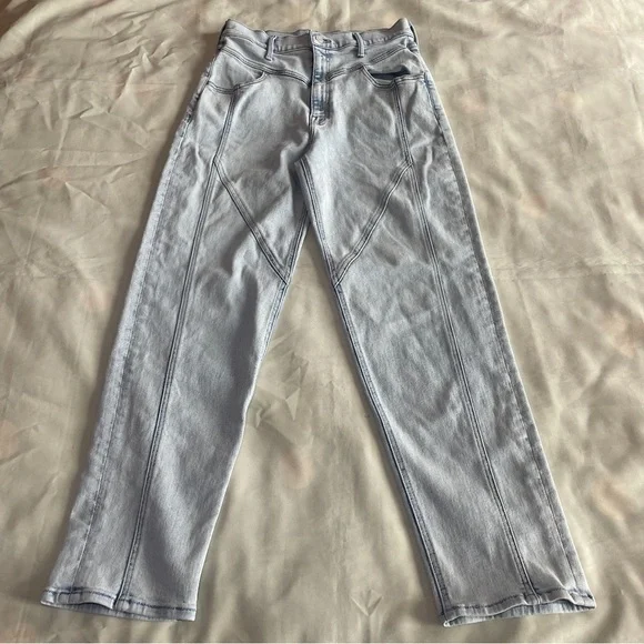 MOTHER - Pointy Study Nerdy Jeans in Glamour Shot Size 28 Light Wash Pants - Picture 2 of 9